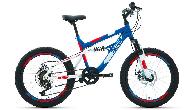 Велосипед подростковый Altair MTB FS d-20 D 1x6 (2021) синий/красный