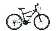 Велосипед горный двухподвес Altair MTB FS 1.0 d-26 3x6 (2022) 16" черный/красный