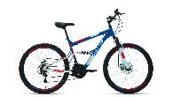 Велосипед горный двухподвес Altair MTB FS 2.0 D d-26 3x6 (2022) 16" синий/красный