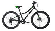 Велосипед подростковый Forward Unit 2.0 D d-24 1x6 (2024) 12" черный матовый/ярко-зеленый