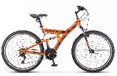 Велосипед горный двухподвес Stels Focus V d-26 3x6 18" оранжевый/черный