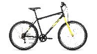 Велосипед горный Altair MTB HT 1.0 d-26 1x7 (2022) 17" черный/желтый