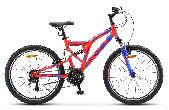 Велосипед подростковый Stels Mustang MD d-24 3x6 16" красный неоново синий