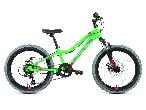 Велосипед подростковый Forward Twister 2.0 disc d-20 1x7 (2024) 10.5" ярко-зеленый/фиолетовый