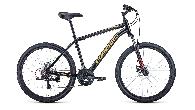 Велосипед горный Forward Hardi 2.1 D d-26 3x7 (2022) 18" черный/желтый