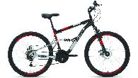 Велосипед горный двухподвес Altair MTB FS 2.0 d-26 3x6 (2021) 16" черный/красный