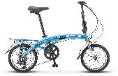 Велосипед складной Stels Pilot-370 d-16 1x6 10,5" голубой/хром