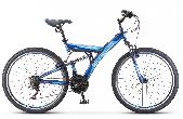 Велосипед горный двухподвес Stels Focus V d-26 3x6 18" темно-синий/синий