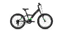 Велосипед детский Forward Dakota 20 1.0 1x6 (2024) черный/ярко-зеленый